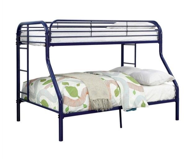 No Credit Needed Delivery Setup Service Available Blue Color Metal Twin Full Bunk Bed