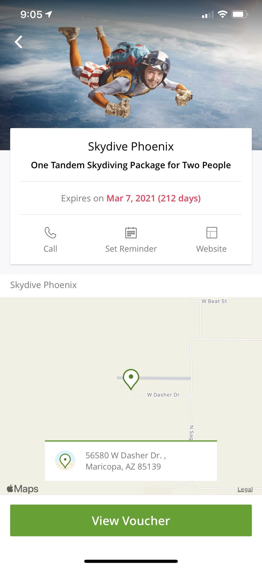 Skydiving for 2. Bought for $289 on Groupon. Ask for $200.