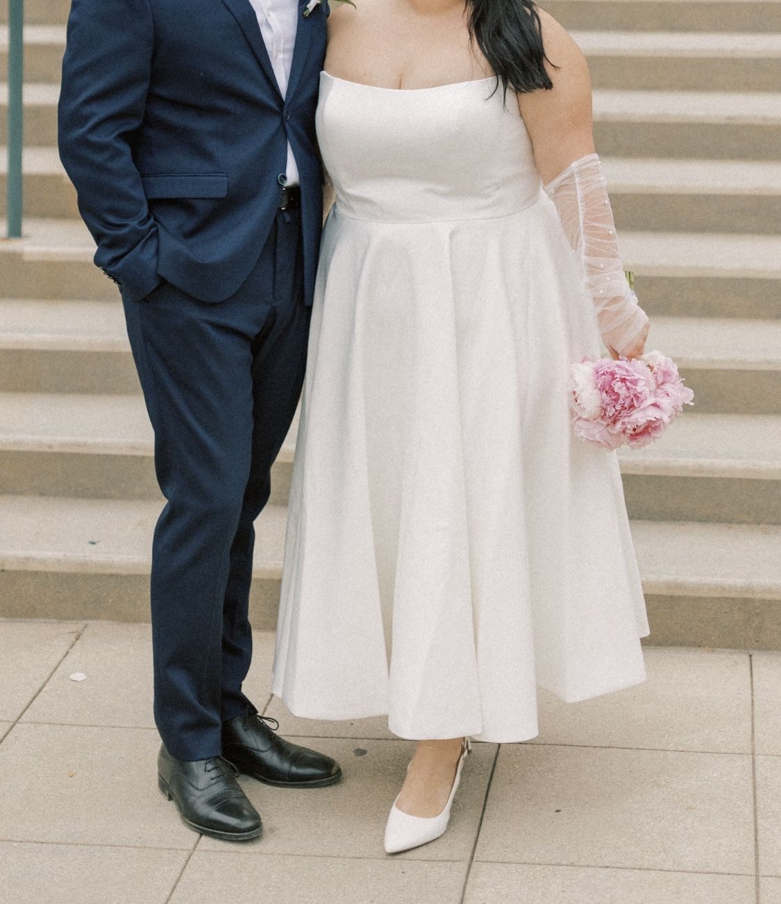 Jenny Yoo White Midi Dress