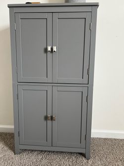 Armoire, vanity with stool and storage unit