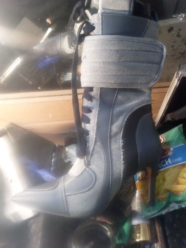 Denim Boots 