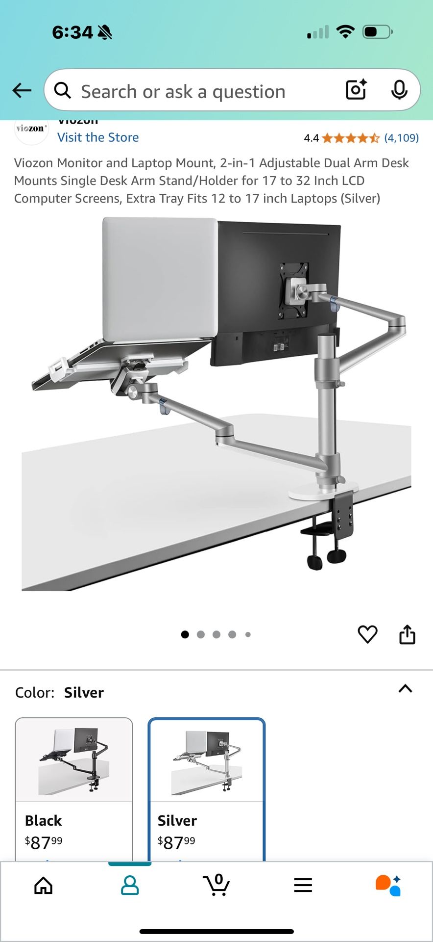 Monitor and Laptop Mount, 2-in-1 Adjustable Dual Arm Desk Mounts