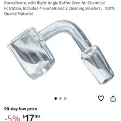 Laboratory Glass, 1-Inch Wide, Clear Borosilicate, with Right-Angle Buffer Zone for Chemical Filtration, 