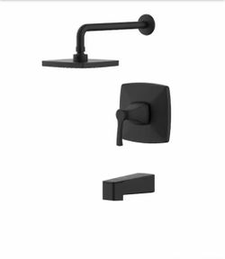 Glacier Bay Calandine Single-Handle 1-Spray Tub and Shower Faucet in Matte Black (Valve Included