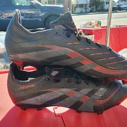 Adidas Predator League Soccer Cleats Black Red FG MG ID1328 Men’s Size 9