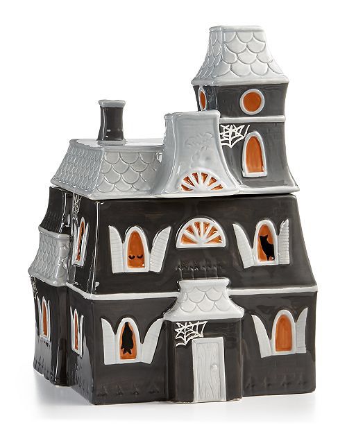 Martha Stewart Limited Edition Ceramic Halloween Haunted House Cookie Jar: New In Box