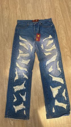 Project Capri Distressed Wide Leg Jeans 32