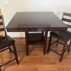Wooden Table W/2 Chairs