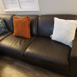Very nice Clean Brown Leather Sofa 