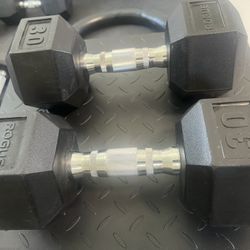 Dumbbell Hex Rubble Bundle 30, 50, 75.