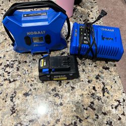 Kobalt Air Inflator with 24v 4.0 ah Battery and charger