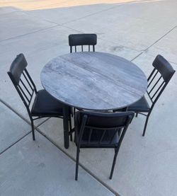 Round Dining Table Set for 4, Wood Circle Kitchen Table and Chairs