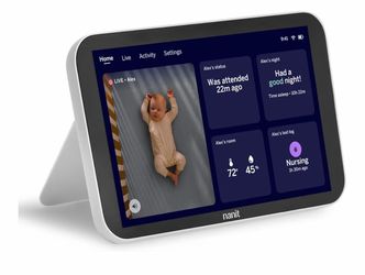 Nanit Display Screen for At-Home Viewing - 8” Touchscreen, 1080p HD Live Stream with 2-Way Audio, Night Vision & Motion Detector - Portable, Dedicated