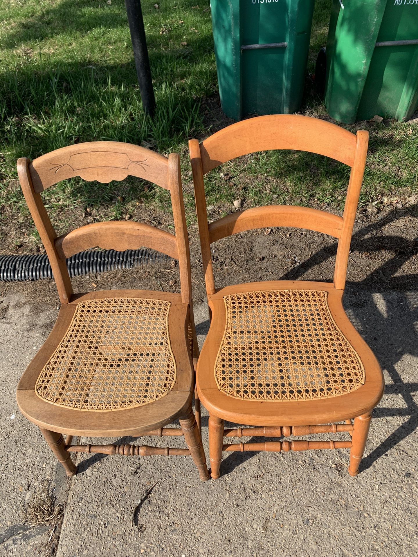 Cane wicker chairs