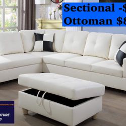 Brand New White Sectional Sofa Couch 