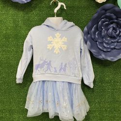 Disney Frozen 2 Hoodie Baby Blue Toddler Dress 4T
