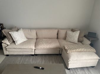 112” beige modular sofa