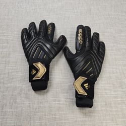 Adidas Copa Pro GL Goalkeeper Gloves  Size 10 unisex Black Gold Metallic Soccer Pro soccer goalkeeper gloves Guantes professional de futbol size 10