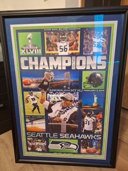 Seattle Seahawks Super Bowl XLVIII Champions Framed Poster