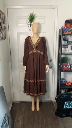 Brown long sleeve dress
