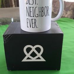 Pavola 'BEST NEIGHBOR EVER' White/Blk Coffee Cup 11 Oz.