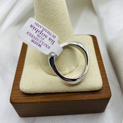 LIA SOPHIA dusty silver classic medal ring band 