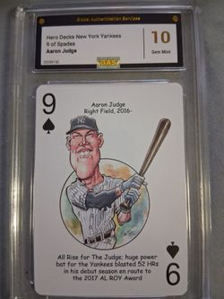 Hero decks Aaron judge 9 of spades graded 10