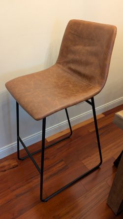 Three Bowden Faux Leather Counter Height Barstools