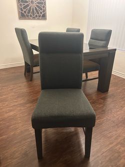 5 Piece Dark wood Dining set with upholstered chair