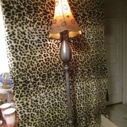  Tall Lamp W/ Gold Lamp Shade