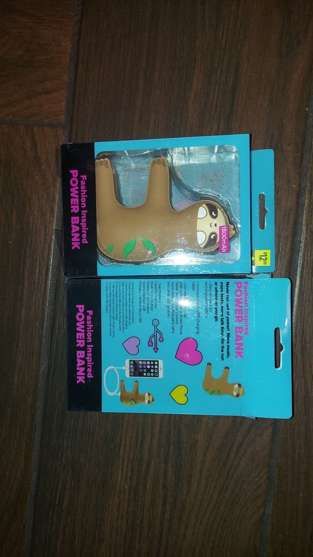 Sloth Power Bank with Micro USB Cord