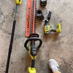 Ryobi power tools weed wacker and hedge trimmer