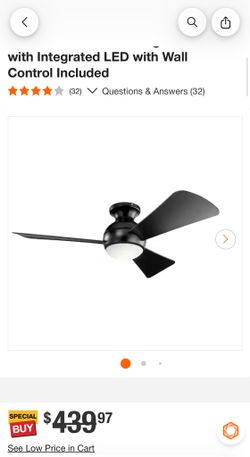 CEILING FAN WITH INTEGRATED LED WITH WALL