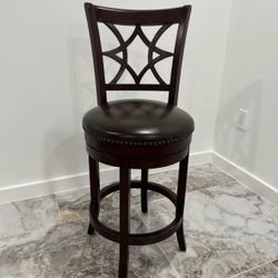 High Bar Leather Swivel Chairs - set of 4 