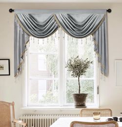 Velvet beaded curtain valence