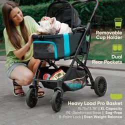 5 in 1 Pet Stroller All in one fold without detaching carrier for small medium dogs cats up to 55 pounds