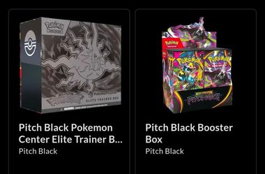 Pokémon Center Pitch Black ETB and Booster Box