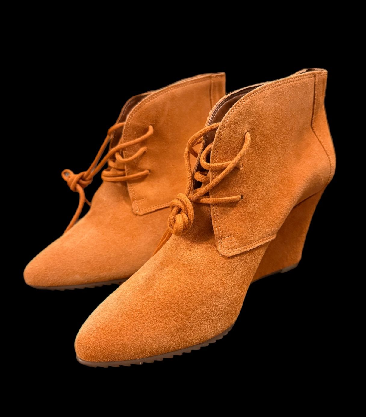Schutz suede Orange Boots Sz EU 41 US 10 made in Brazil MSRP $375