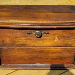 Mid century pine wood bread box