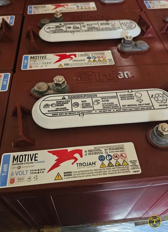 New 6volt battery with 225AH from the Trojan brand, 1-year warranty 