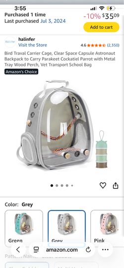 Parrot Backpack Carrier with Fan