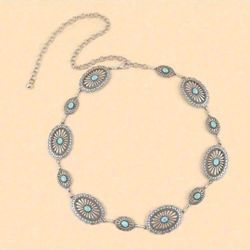 Western Turquoise Waist Cahin Belt 