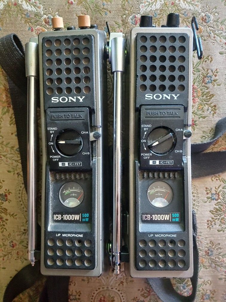 Vintage 1970's Sony ICB-1000W Pair 2x Untested Transceiver Walkie Talkies
