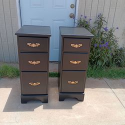 Set of Black Nightstands 30"H x 12"W x 18"D