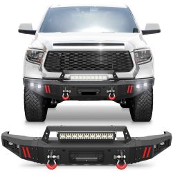 Pofenze Front Bumper Compatible With Toyota Tundra 2014-2021, Textured Black Pickup Bumper For Tundra 2014 2015 2016 2017 2018 2019 2020 2021, W/Winch
