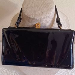 Vintage Mayer New York Handbag • Black Pantent