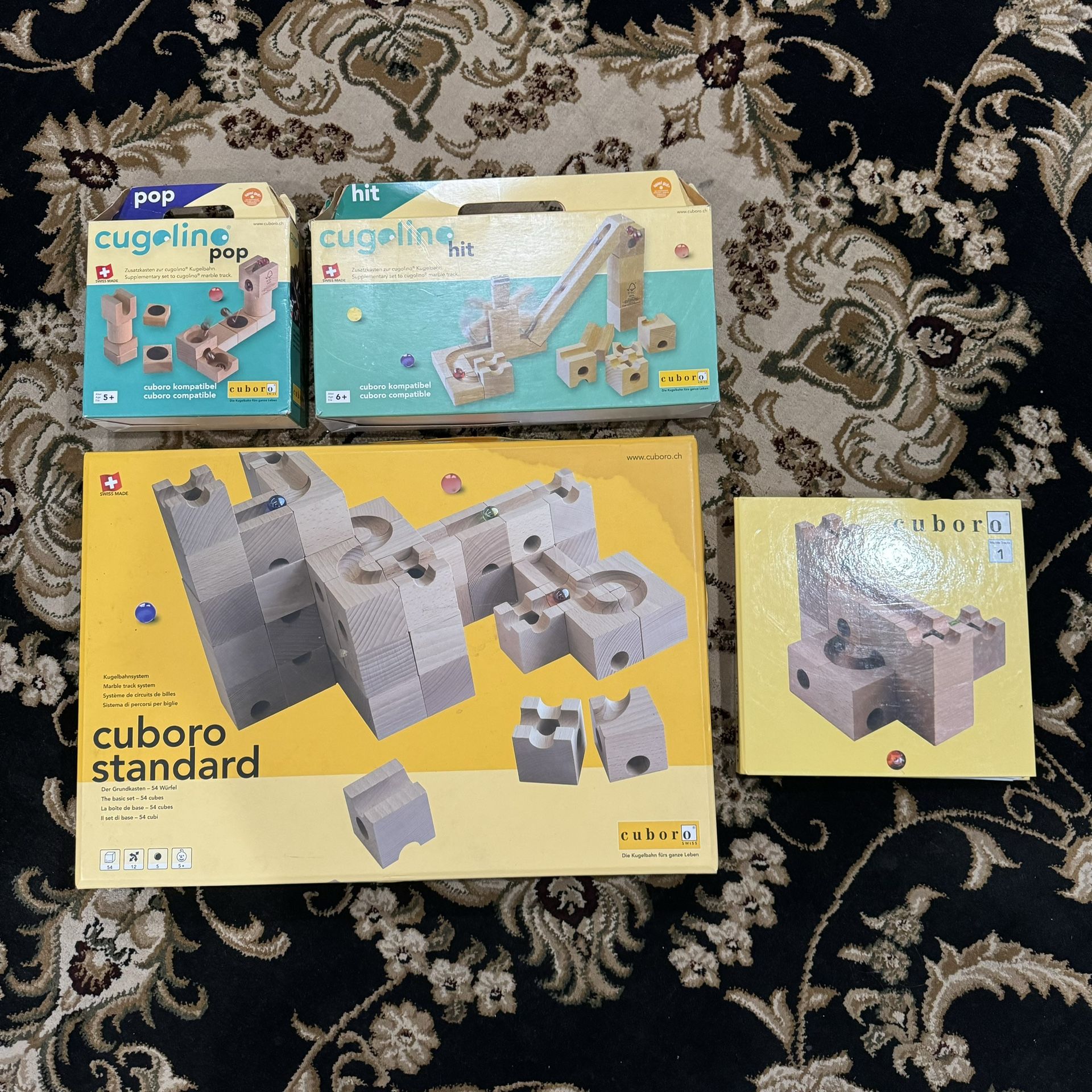 CUBORO - Swiss Wooden Marble Track System - 4x Unit Set - New