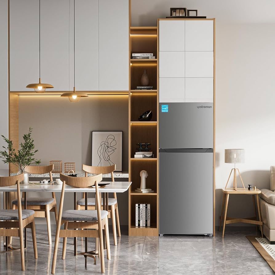 A481 $400 11.6 Cu.Ft. Double Door Refrigerator in Stainless Steel with Large Capacity Top Freezer