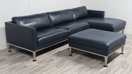 American Leather Henley Sectional and Ottoman (Like New!) - I WILL DELIVER
