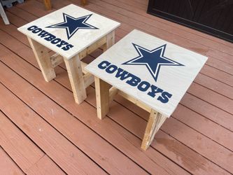 DALLAS COWBOYS RECLAIMED RUSTIC WOOD SIDE TABLES / END TABLES